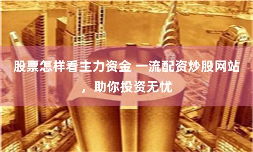股票怎样看主力资金 一流配资炒股网站，助你投资无忧
